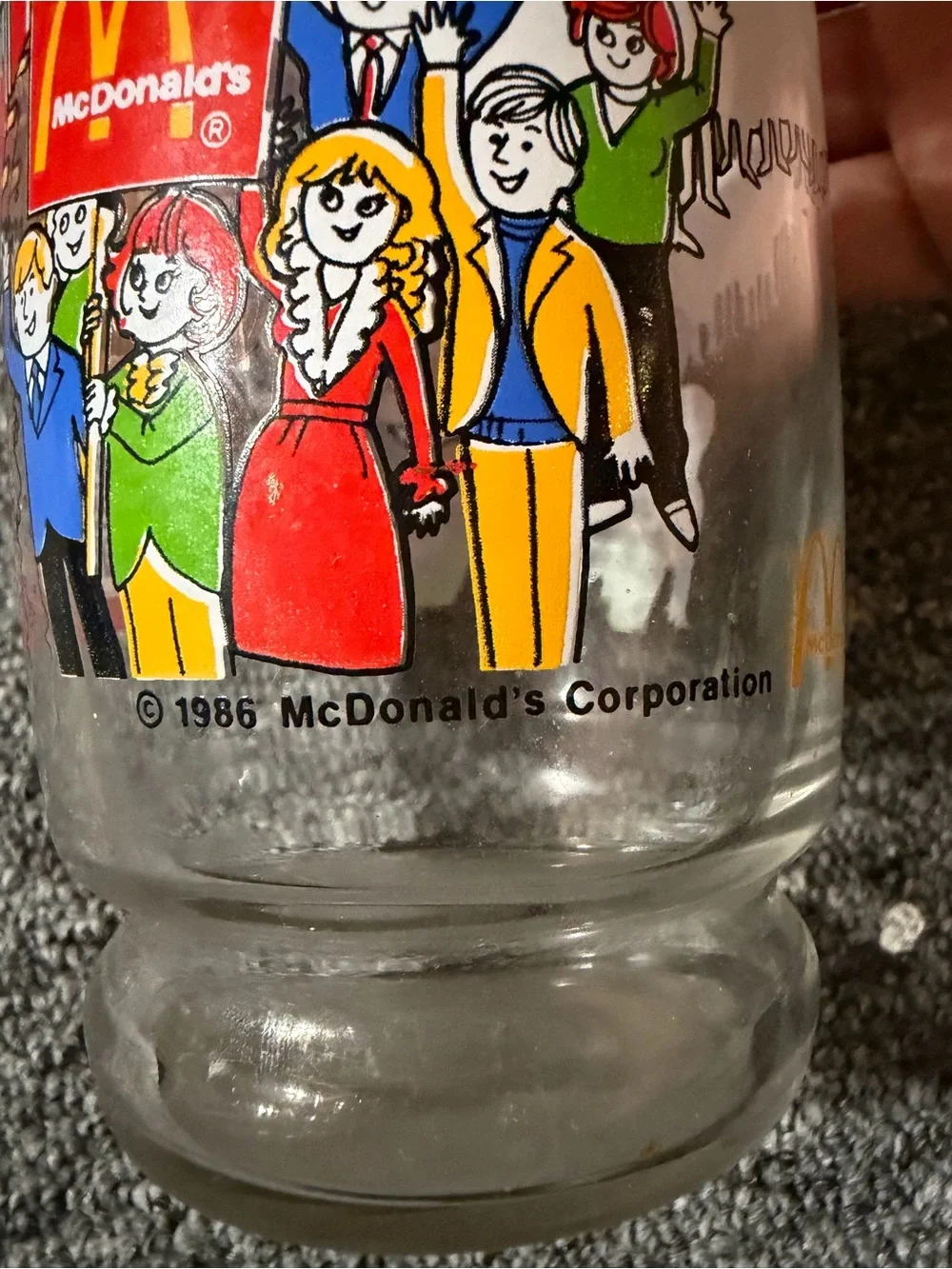 Vintage McVote '86 Promotional Burger Glass - Red white and blue